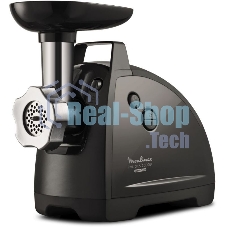 Мясорубка электрическая Moulinex ME682832 черный, 2000 Вт, 2.6 кг/мин, реверс, защита от перегрузки, насадки - 4