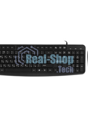 Комплект клавиатура+мышь Oklick S603 проводной, USB, 1200 DPI, чёрный