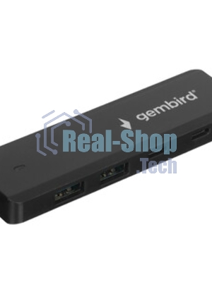 Разветвитель USB3.1 Gembird UHB-C425, 2xUSB, 2xType-C, с доп.питанием (порт Type-C), кабель Type-C 19см