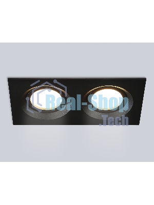 Встраиваемый поворотный точечный светильник Ambrella light TN102746/2 BK черный IP20 GU5.3/2 180*95*25