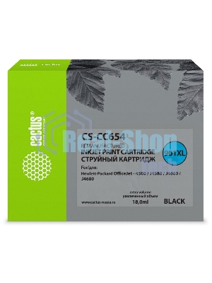 Картридж струйный Cactus CS-CC654 черный для №901 HP OfficeJet-4500/J4580/J4660/J4680 (18мл)