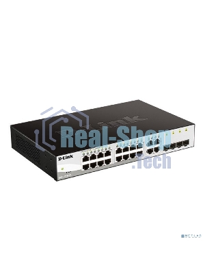 Коммутатор настраиваемый L2 коммутатор, 16х1000Base-T, 4хCombo 1000Base-T/SFP, упрощенный интерфейс CLI