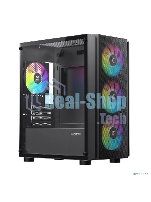 Компьютерный корпус XASTRA A402M 4FRGb Black mATX/Mesh/full-size TG/4x120мм FRGb fans/A402M-4FC12F-BK