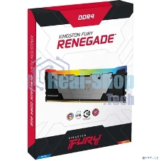 Оперативная память Kingston Fury Renegade, DDR4, 8Gb (1x8GB), 3200MHz, CL16, DIMM, с радиатором, серебристый, RGB, черный