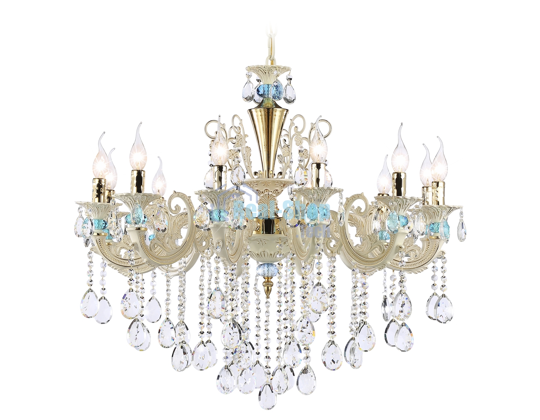 Светильник Ambrella light TR4929/12 GD/WH/CL золото/белый/прозрачный E14*12 max 40W D910*680