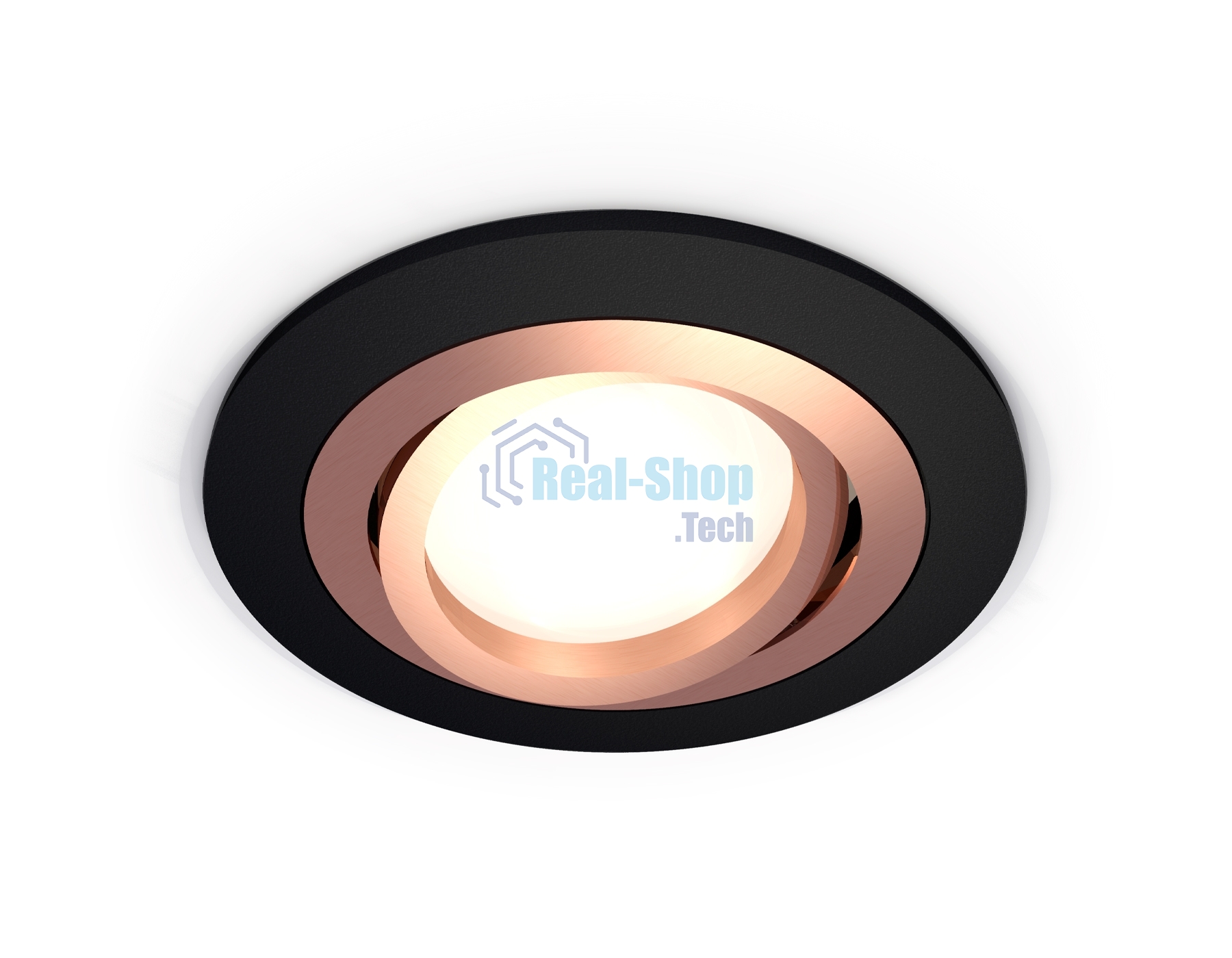 Комплект встраиваемого поворотного светильника Ambrella light XC7622084 SBK/PPG черный песок/золото розовое полированное MR16 GU5.3 (C7622, N7005)