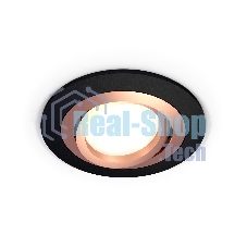 Комплект встраиваемого поворотного светильника Ambrella light XC7622084 SBK/PPG черный песок/золото розовое полированное MR16 GU5.3 (C7622, N7005)
