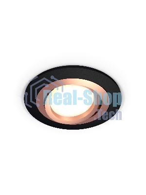 Комплект встраиваемого поворотного светильника Ambrella light XC7622084 SBK/PPG черный песок/золото розовое полированное MR16 GU5.3 (C7622, N7005)