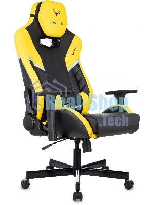 Кресло игровое Knight Thunder 5X черный/желтый эко.кожа крестов. металл