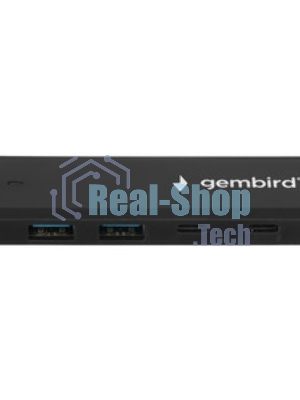Разветвитель USB3.1 Gembird UHB-C425, 2xUSB, 2xType-C, с доп.питанием (порт Type-C), кабель Type-C 19см