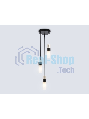 Подвесной светильник LH55102/3 BK/FR/TI черный/белый матовый/янтарь E14*3 max 40W D220*1200