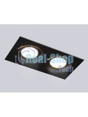 Встраиваемый поворотный точечный светильник Ambrella light TN102746/2 BK черный IP20 GU5.3/2 180*95*25