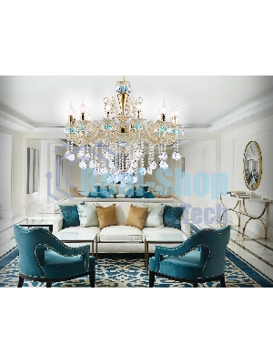 Светильник Ambrella light TR4929/12 GD/WH/CL золото/белый/прозрачный E14*12 max 40W D910*680