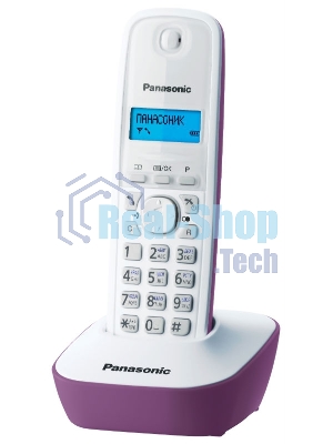 Телефон беспроводной (DECT) Panasonic KX-TG1611RUF (сиреневый) АОН, Caller ID,12 мелодий звонка,подсветка дисплея,поиск трубки