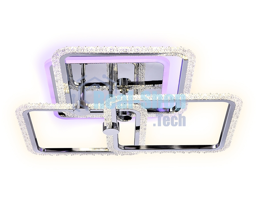 Потолочный светодиодный светильник FA536/3 CH хром 118W 510*510*150 (ПДУ РАДИО 2.4G)