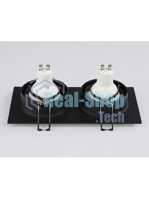 Встраиваемый поворотный точечный светильник Ambrella light TN102746/2 BK черный IP20 GU5.3/2 180*95*25