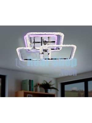 Потолочный светодиодный светильник FA536/3 CH хром 118W 510*510*150 (ПДУ РАДИО 2.4G)