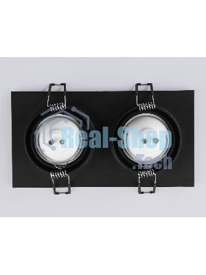 Встраиваемый поворотный точечный светильник Ambrella light TN102746/2 BK черный IP20 GU5.3/2 180*95*25