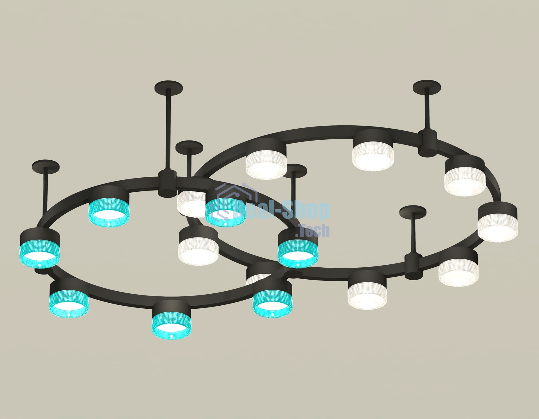 Светильник Ambrella light XR92221210/16 SBK/CL/BL черный песок/прозрачный/голубой GX53