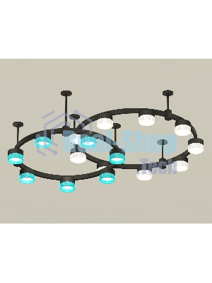 Светильник Ambrella light XR92221210/16 SBK/CL/BL черный песок/прозрачный/голубой GX53