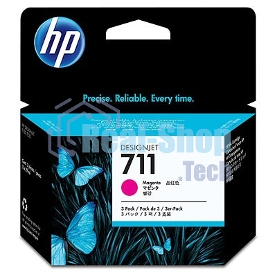 Картридж струйный HP №711 CZ135A пурпурный x3уп. для HP DJ T120/T520