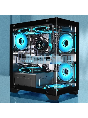 Компьютерный корпус Minitower ExeGate i3 SEA LE-NPX550 (mATX, БП 550NPX, 1хUSB+1хUSB 3.0, HD аудио, черный, передняя и боковая панели - закаленное стекло)