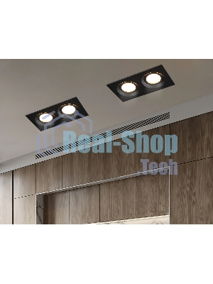 Встраиваемый поворотный точечный светильник Ambrella light TN102746/2 BK черный IP20 GU5.3/2 180*95*25