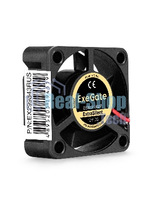 Вентилятор 12В DC ExeGate ExtraSilent ES03010S2P (30x30x10 мм, Sleeve bearing (подшипник скольжения), 2pin, 8000RPM, 18dBA)