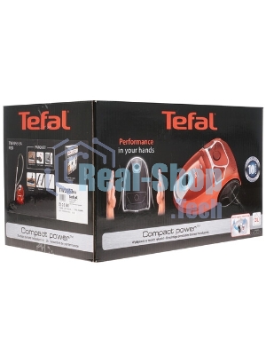 Пылесос Tefal TW3953EA красный/серебристый, 750 Вт, уборка сухая, пылесборник мешок 3 л