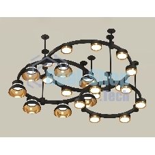 Светильник Ambrella light XR92222001/22 SBK/PYG/CL черный песок/золото желтое полированное/прозрачный GX53