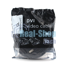 Кабель DVI-D dual link Cablexpert CC-DVI2L-BK-10M, 25M/25M, 10м, черный, экран, феррит.кольца, пакет