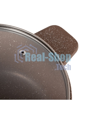 Кастрюля Maunfeld CARMEL MF22CRM01CR, 22 см, 3 л из литого алюминия со стеклянной крышкой