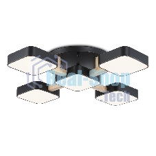 Светильник Ambrella light FL4883/5 BK/WD черный/дерево 90W 3000-6000K 675*675*110 (без ПДУ)
