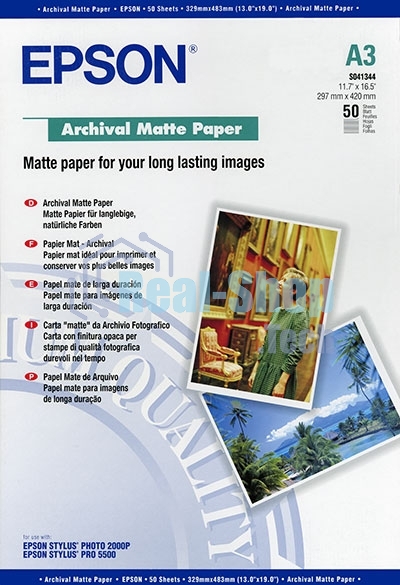Бумага EPSON C13S041344 Archival Matte Paper EPSON A3