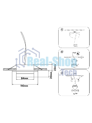 Светильник Ambrella light TN5240 WH белый GX53 D110*42