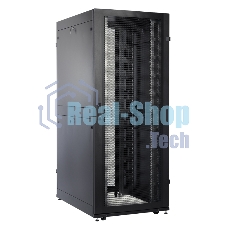 Шкаф серверный ПРОФ напольный 42U (800x1000) дверь перфор. 2 шт., черный, в сборе (ШТК-СП-42.8.10-44АА-9005)
