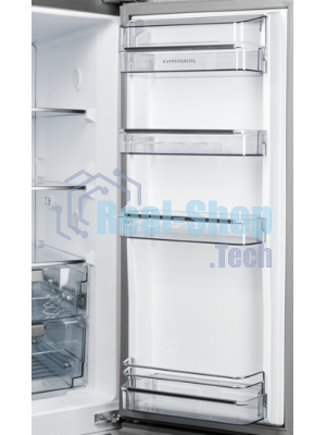 Холодильник Kuppersberg NMFV 18591 DX темный металл трехкамерный 390/170л морозилка снизу, No Frost, Side by Side