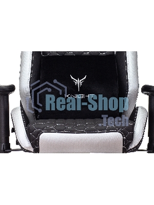 Кресло Knight Neon черный/серебряный, экокожа, 120 кг, механизм качания