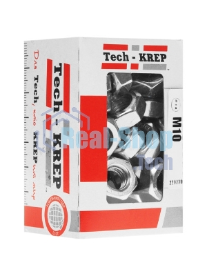 Гайка Tech-Krep DIN934 шестигранная оцинк. М10 (50 шт) - коробка с ок. 105249