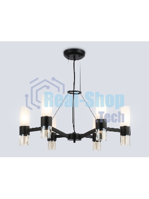 Люстра Ambrella light LH55104/6 BK/FR/TI черный/белый матовый/янтарь E14*6 max 40W D650*1080