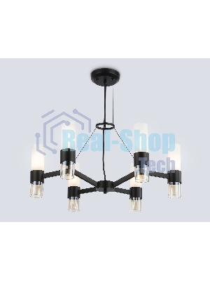 Люстра Ambrella light LH55104/6 BK/FR/TI черный/белый матовый/янтарь E14*6 max 40W D650*1080