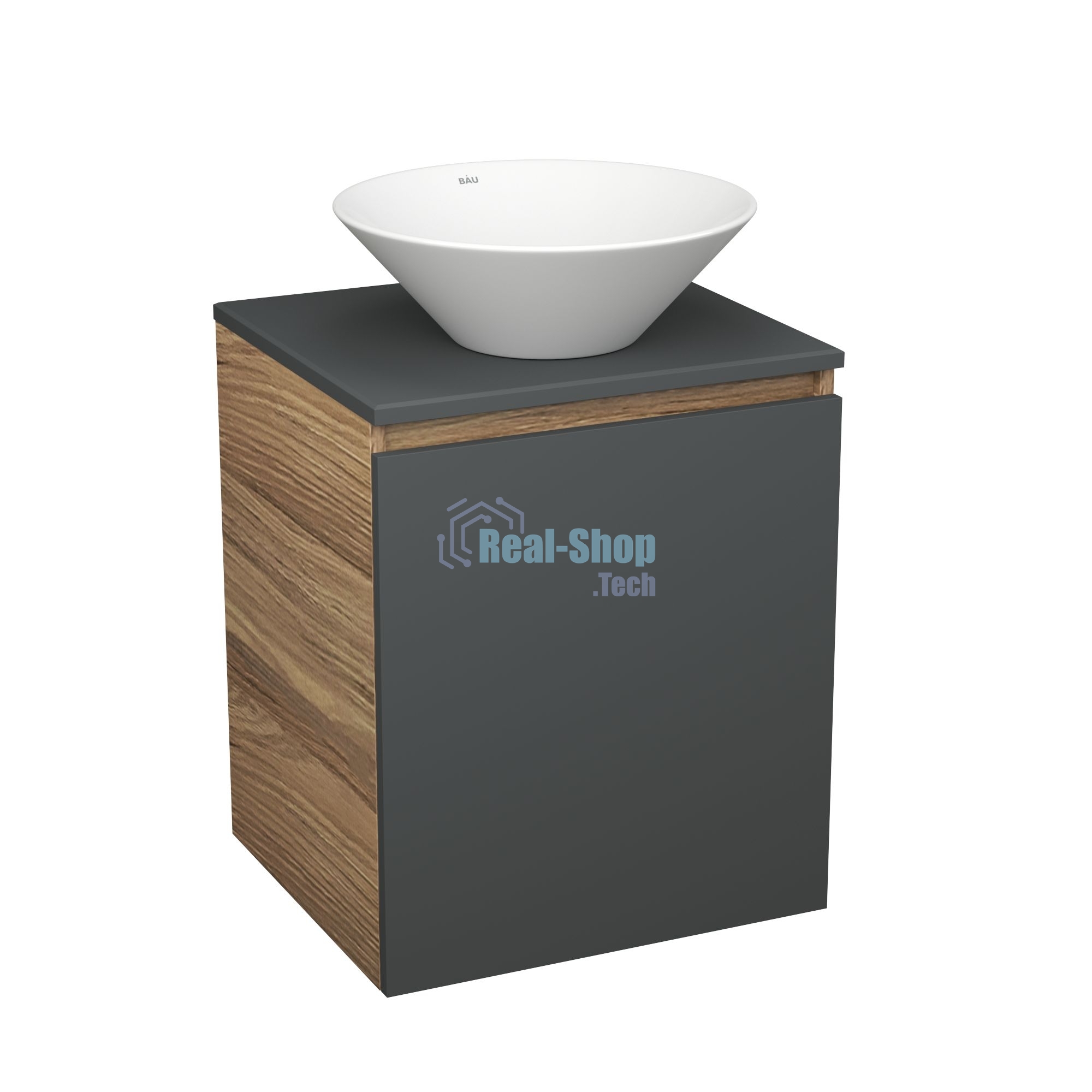Тумба Bau Dream Blackwood 50 графит, раковина BAU Dream D43