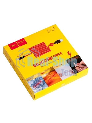 Кабель USB HOCO X21 Silicone для Type-C, 3.0А, 1.0м, красный