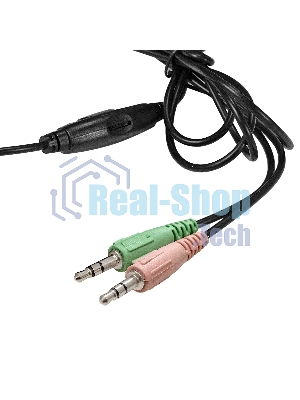 Гарнитура Exegate HS-120S чёрный, проводная, 2 x mini jack 3.5 мм, подвижный микрофон