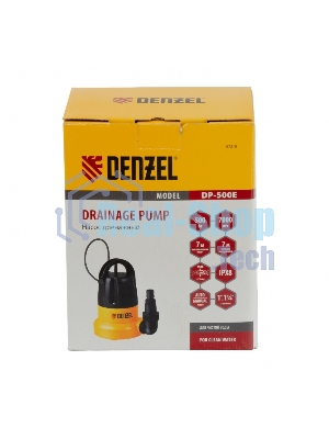 Дренажный насос DP500E, 500 Вт, подъем 7 м, 7000 л/ч Denzel