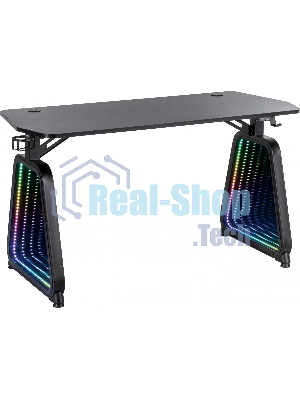 Стол игровой Cactus CS-GMD-BK-RGb столешница МДФ, черный каркас черный 136x60x75 см