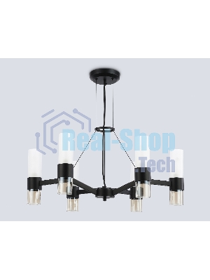 Люстра Ambrella light LH55104/6 BK/FR/TI черный/белый матовый/янтарь E14*6 max 40W D650*1080
