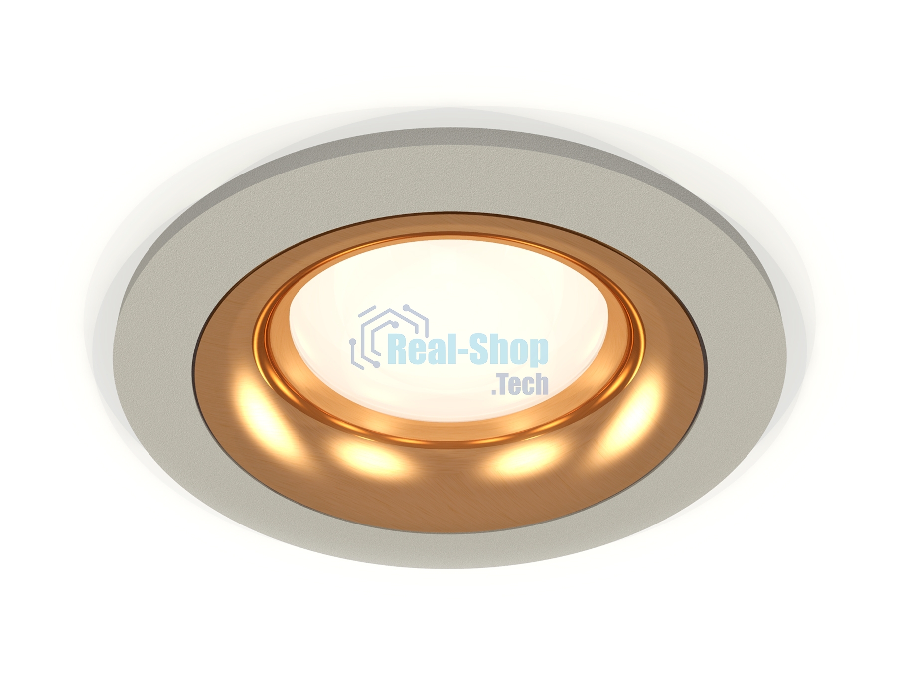 Комплект встраиваемого светильника Ambrella light XC7623005 SGR/PYG серый песок/золото желтое полированное MR16 GU5.3 (C7623, N7014)