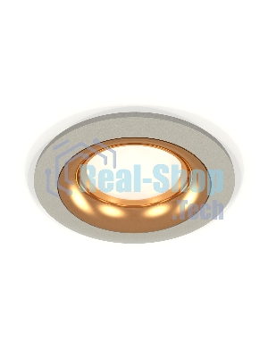 Комплект встраиваемого светильника Ambrella light XC7623005 SGR/PYG серый песок/золото желтое полированное MR16 GU5.3 (C7623, N7014)