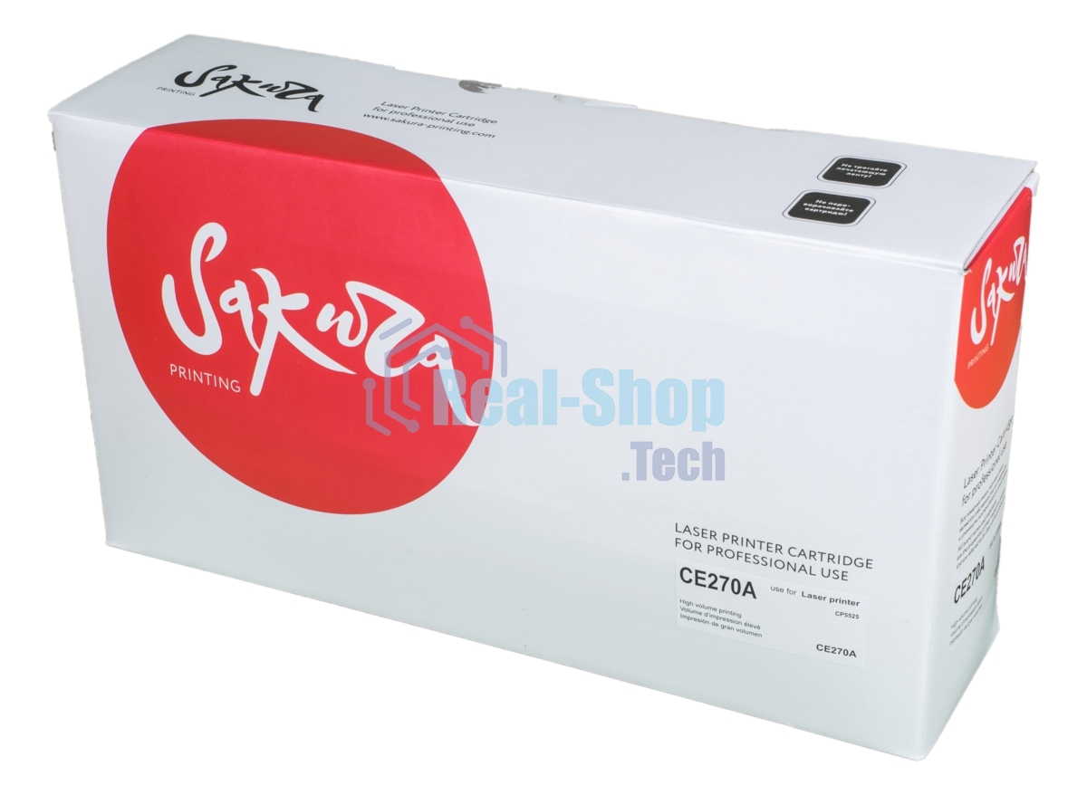 Картридж лазерный Sakura CE270A для HP LaserJet Enterprise M750xh, M750n, M750dn, CP5525xh, CP5525n, CP5525dn, черный, 13 000 к.